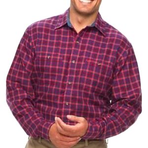 Izod Shirt Luxury Sport Red Plaid Button Up Long Sleeve Harbor Twill Siz…